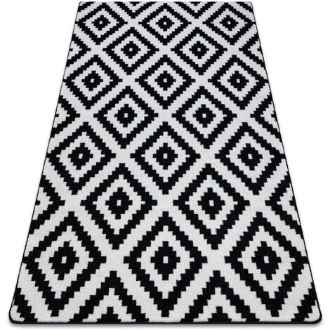 RUGSX Carpet SKETCH - F998 cream/black - Squares black 60x100 cm