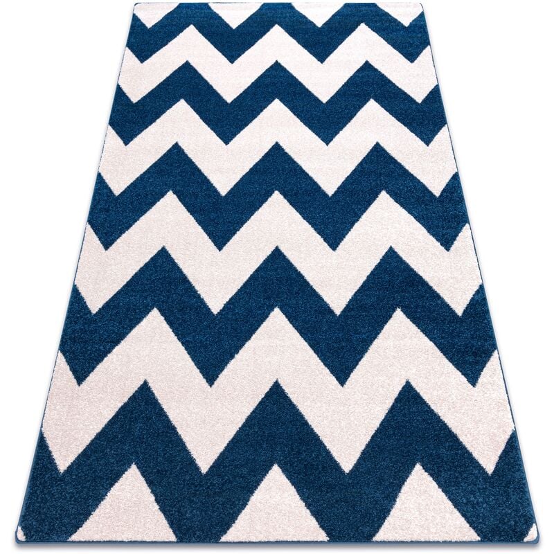 Carpet sketch - FA66 blue/white - Zigzag blue 200x290 cm