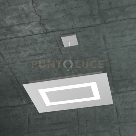 CARPET SOSPENSIONE RETTANGOLARE PICCOLA 4+1 LUCI BIEMISSIONE GRIGIO 1137-SRP+1-GR