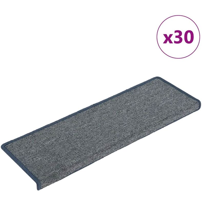 Stair Mats 30 Pcs 65x21x4 Cm Light Grey And Blue Rectangular Edge Vidaxl