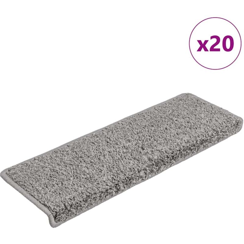 Stair Mats 20 Pcs 65x21x4 Cm Grey Rectangular Edge Vidaxl