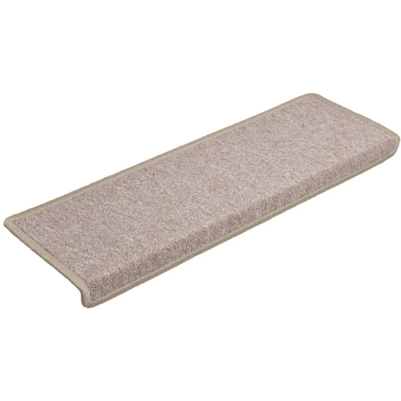 Carpet Stair Treads 15 pcs 65x21x4 cm Taupe Vidaxl