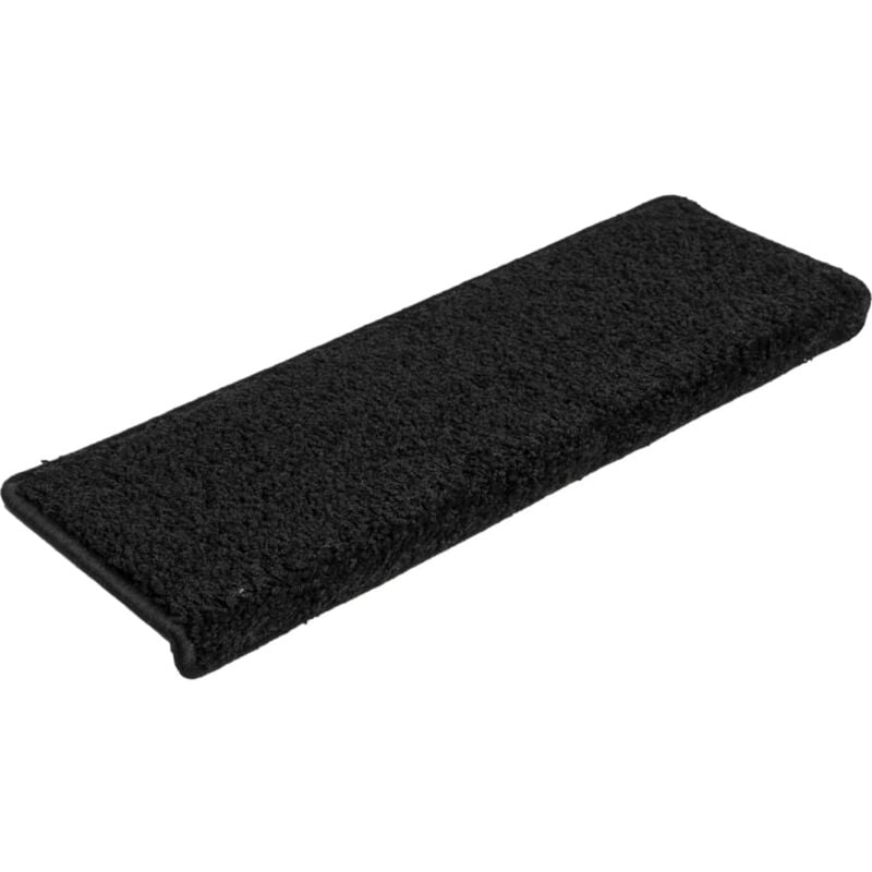 Carpet Stair Treads 15 pcs 65x21x4 cm Black Vidaxl