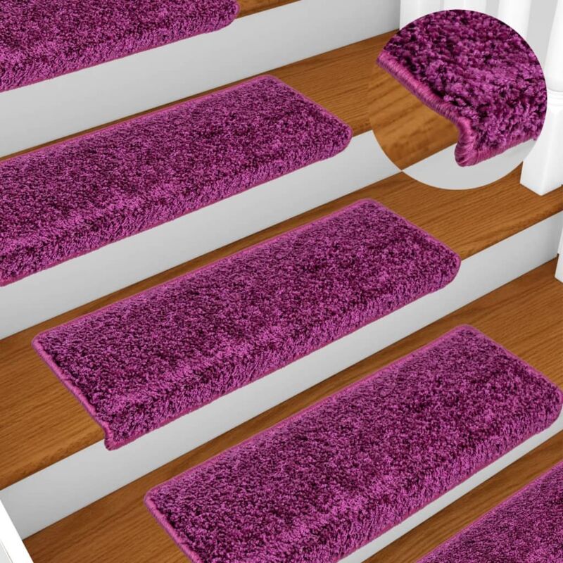 Stair Mats 10 Pcs 65x21x4 Cm Violet Rectangular Edge Vidaxl