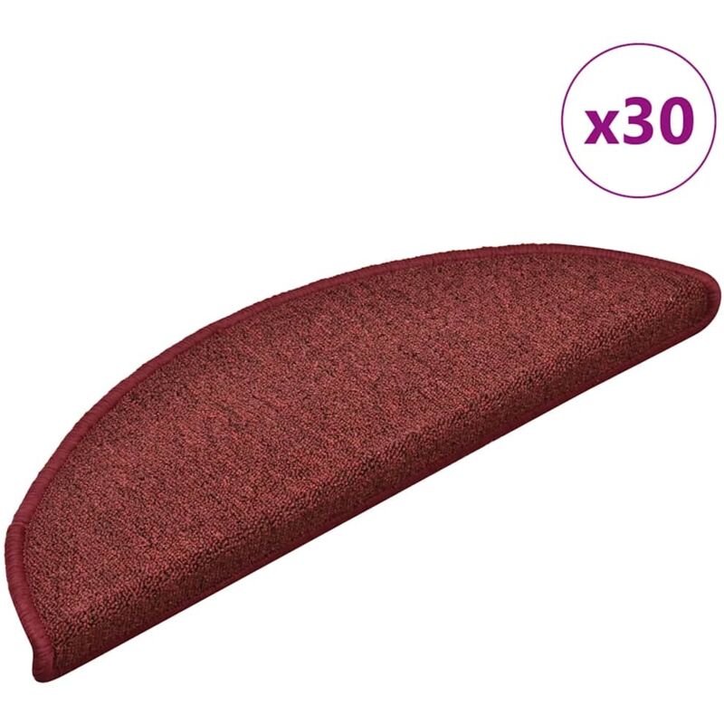 Stair Mats 30 Pcs 56x17x3 Cm Bordeaux Half Round Vidaxl