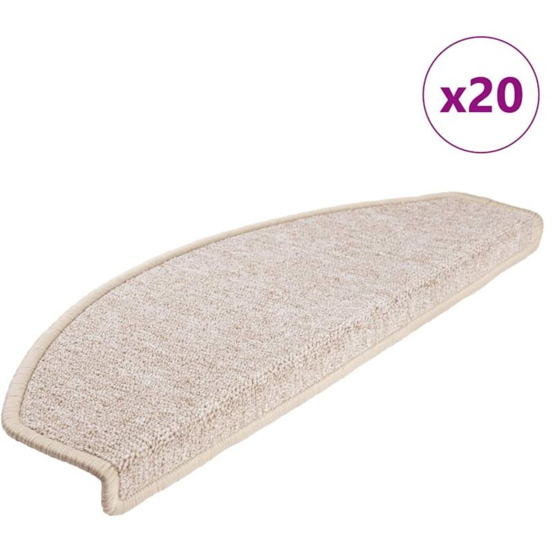 Stair Mats 20 Pcs 65x24x4 Cm Taupe Half Round Large Vidaxl
