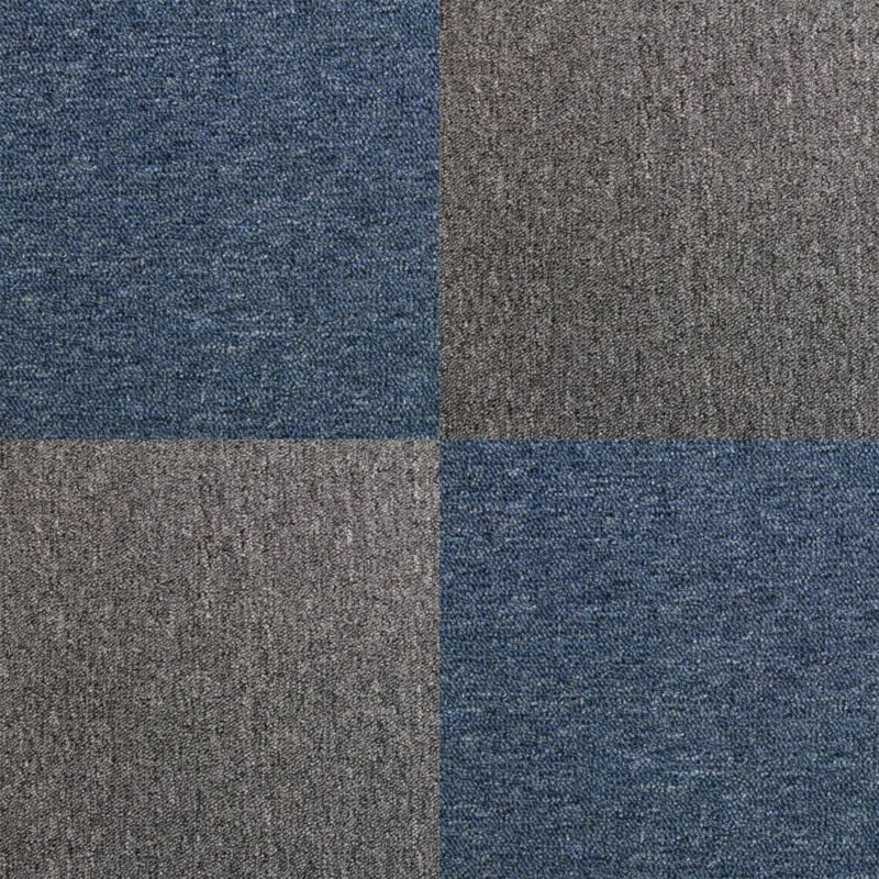 Carpet Tiles 40 x Storm Blue & Anthracite 10 Metres Squared