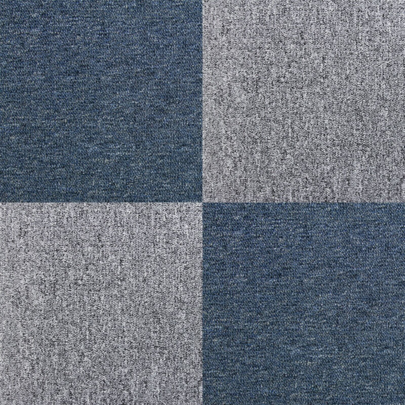 Carpet Tiles 40 x Storm Blue & Platinum Grey 10 Metres Squared