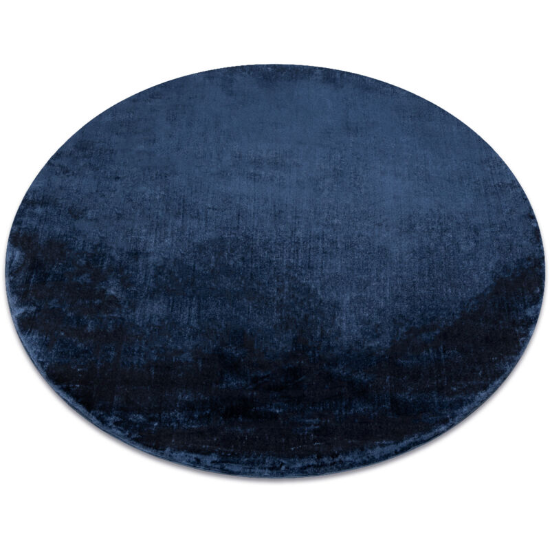 Rugsx - Carpet visco circle dark blue 10 plush, imitation of rabbit fur blue round 120 cm