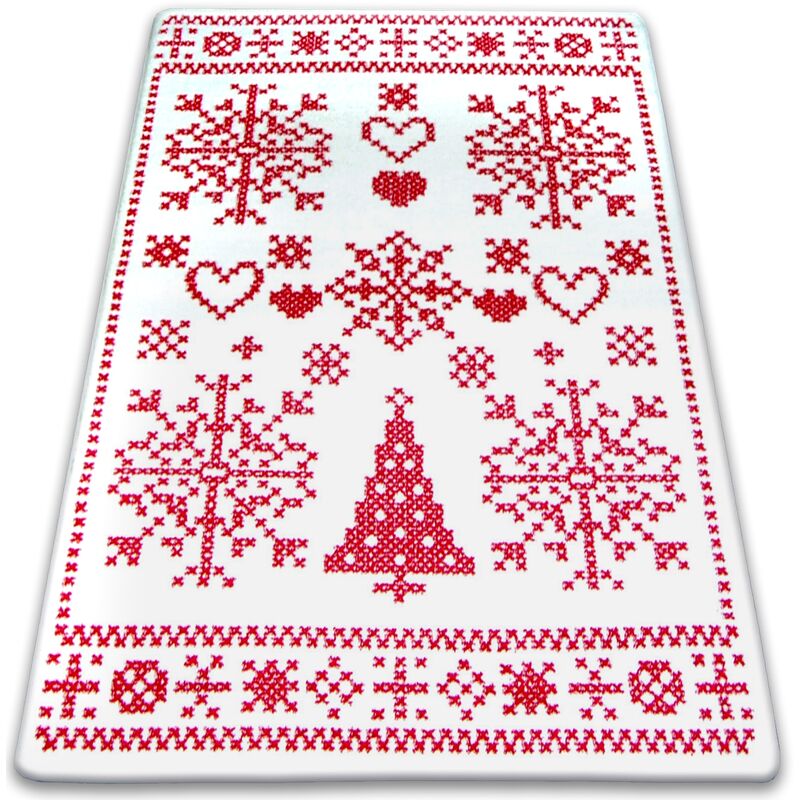 Rugsx - Carpet xmas - F791 cream/red white 100x170 cm