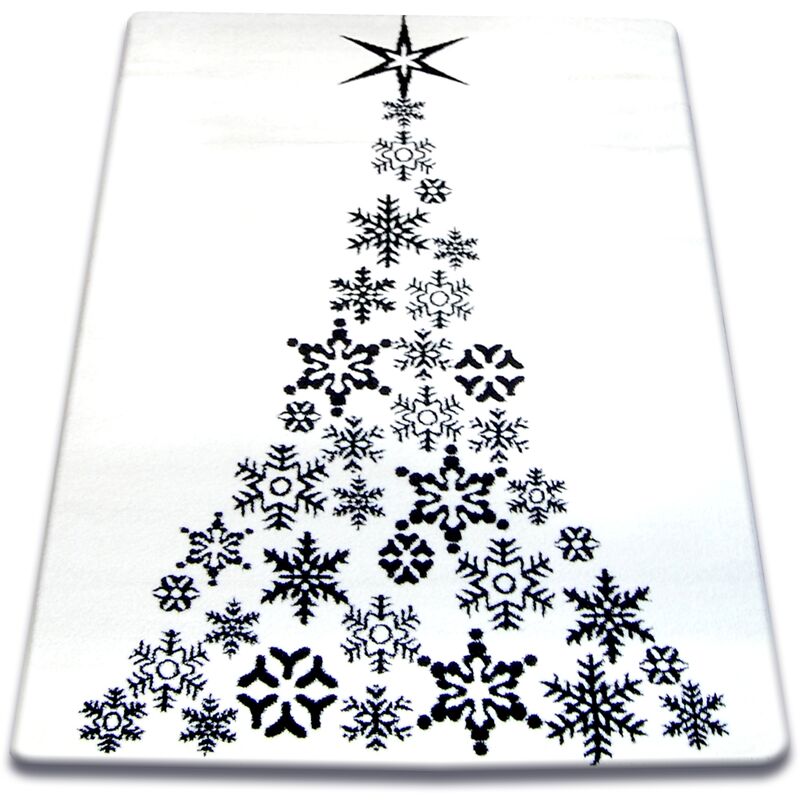 Carpet xmas - F792 cream/black white 133x190 cm