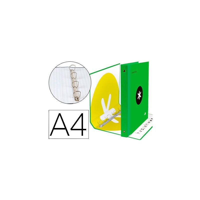 

Carpeta 4 anillas 40 mm mixtas antartik a4 forrada color verde (pack de 2 uds.) - Liderpapel