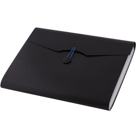 Carpeta A4 12 compartimentos negra D.RECT