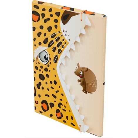 Carpeta A4 con banda elástica - Leopardo
