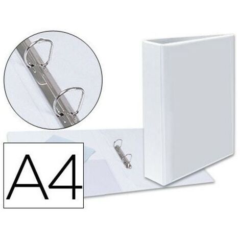 Carpeta canguro 2 anillas mixtas 40mm esselte a4 plastico blanca