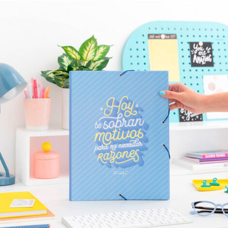CARPETA CARTON SEPARADORA CON GOMA ELASTICA HOY TE SOBRAN MOTIVOS PARA.. MR.WONDERFUL WOA09755ES
