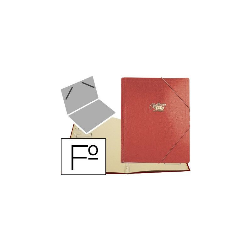 

Carpeta clasificador carton compacto saro folio roja -12 departamentos