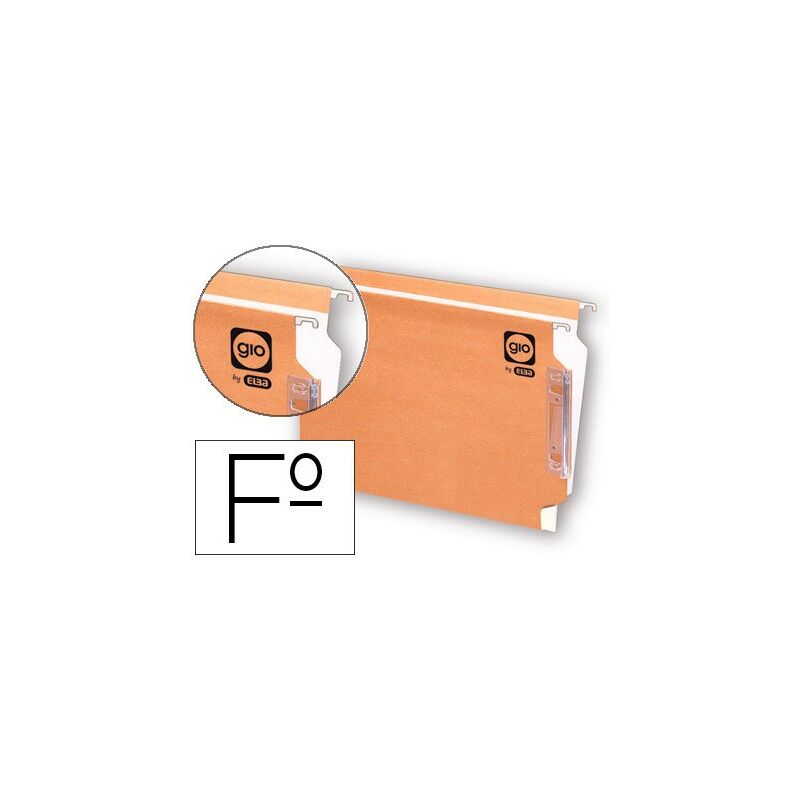 

GIO - carpeta colgante visor lateral arcn kraft bicolor cartulina folio con etiquetas -25u-