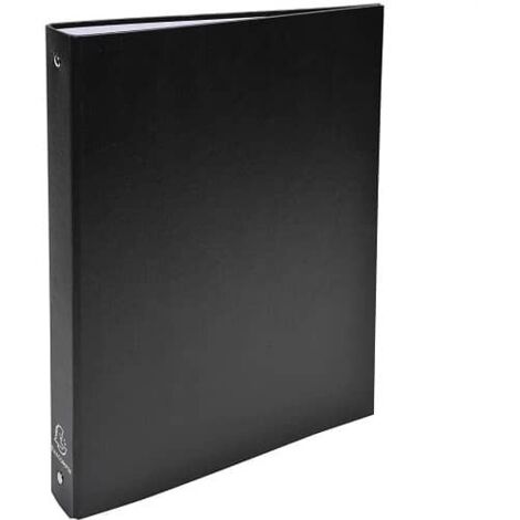 Carpeta de 4 anillas 30mm redondas dina4 forrada negra
