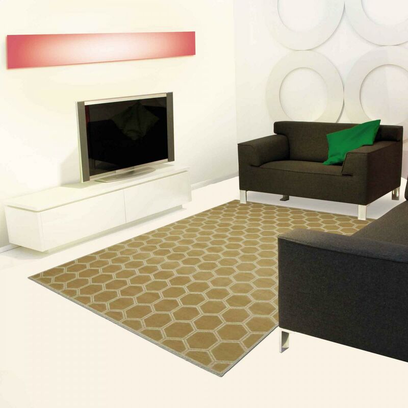 

Manipur 1A2T Diseño alfombra en plata viscosa - Beige