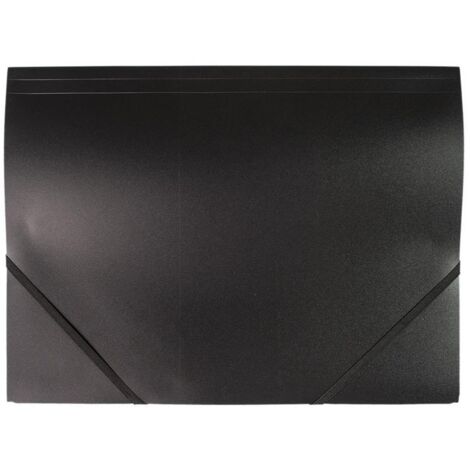 Carpeta D.RECT A4 con banda elástica - negra, carpeta PP resistente