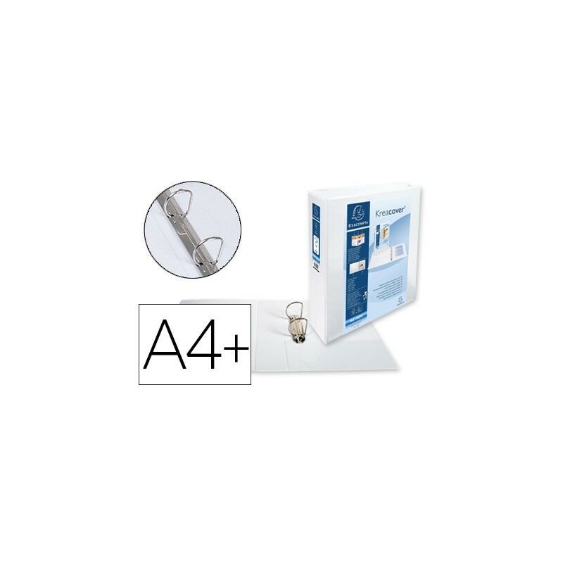 

Carpeta exacompta canguro 2 anillas 50 mm din a4+ carton forrado polipropileno personalizable 3 bolsillos