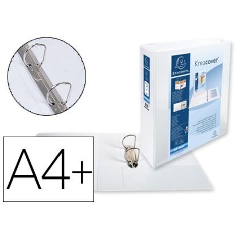Carpeta exacompta canguro 2 anillas 50 mm din a4+ carton forrado polipropileno personalizable 3 bolsillos