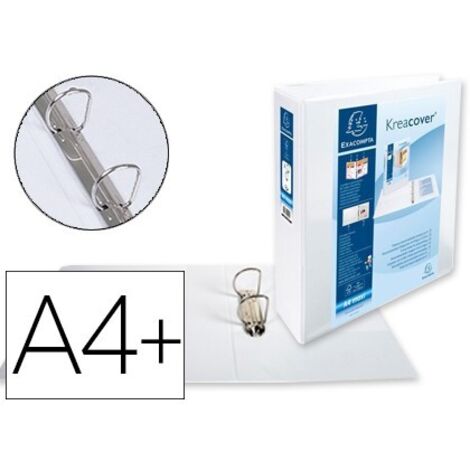 Carpeta exacompta canguro 2 anillas 60 mm din a4+ carton forrado polipropileno personalizable 3 bolsillos