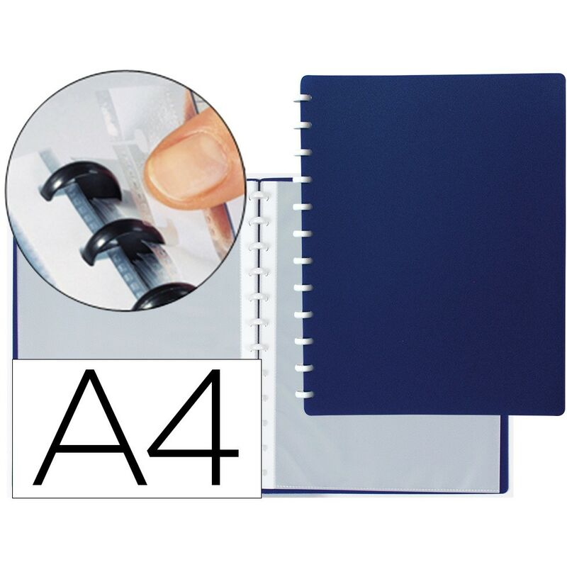 

Carpeta din a4 con 20 fundas intercambiables color azul - Liderpapel