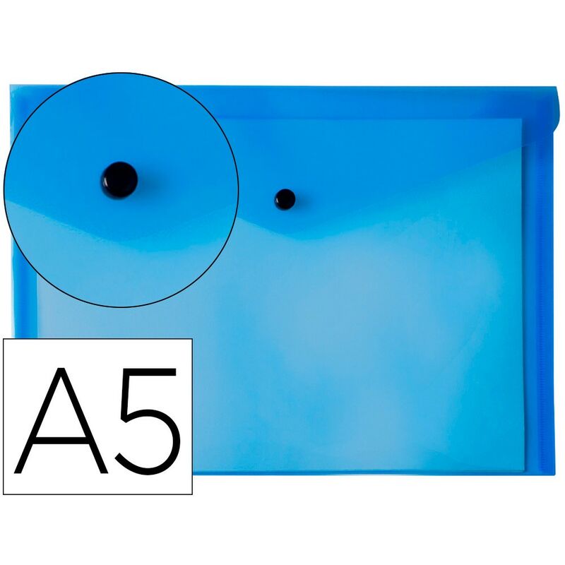 

Carpeta dossier broche 34352 polipropileno din a5 azul transparente (pack de 12 uds.) - Liderpapel