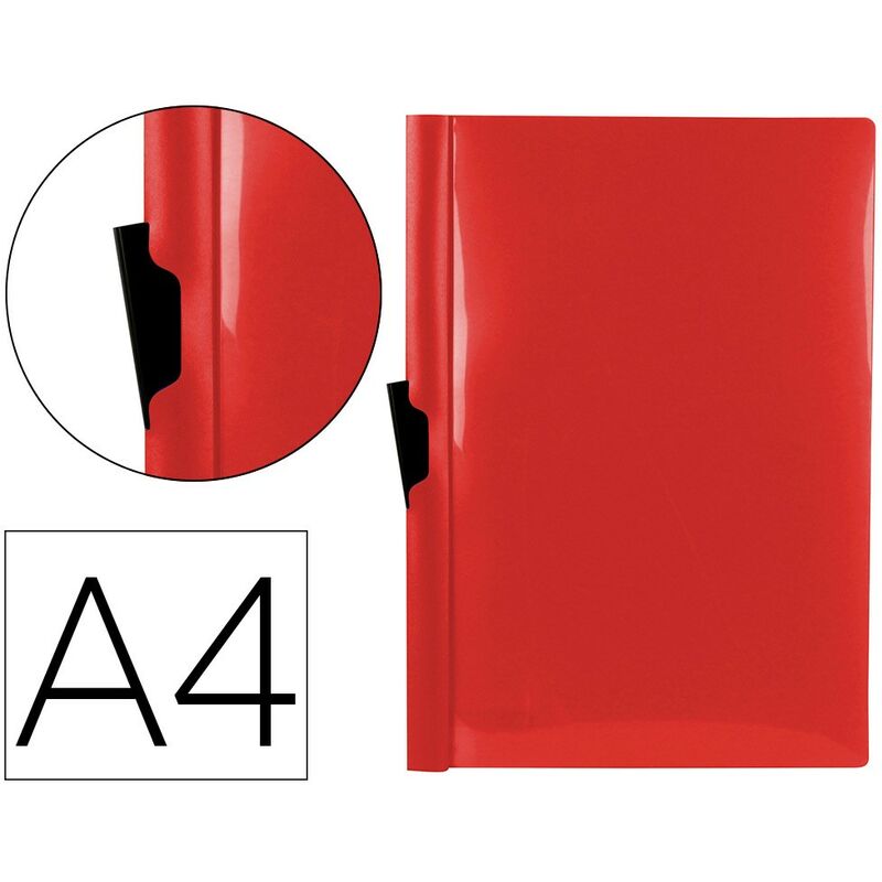 

Carpeta dossier pinza lateral polipropileno din a4 rojo translucido 60 hojas pinza deslizante - Liderpapel