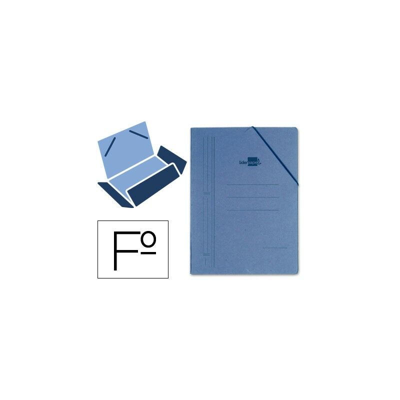 

Carpeta gomas folio 3 solapas carton compacto azul - Liderpapel