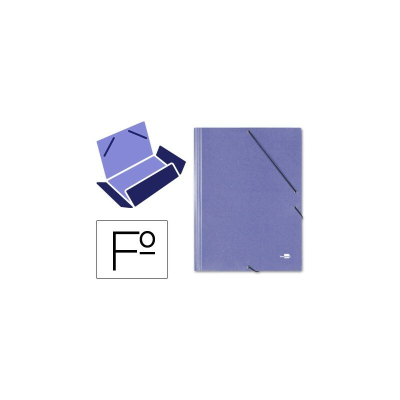 

Carpeta gomas folio 3 solapas carton simil prespan azul (pack de 10 uds.) - Liderpapel