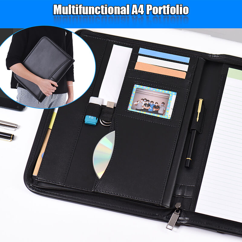 

Carpeta multifuncional profesional para portafolios de negocios Carpeta para documentos Organizador de estuches para documentos A4 Cierre con