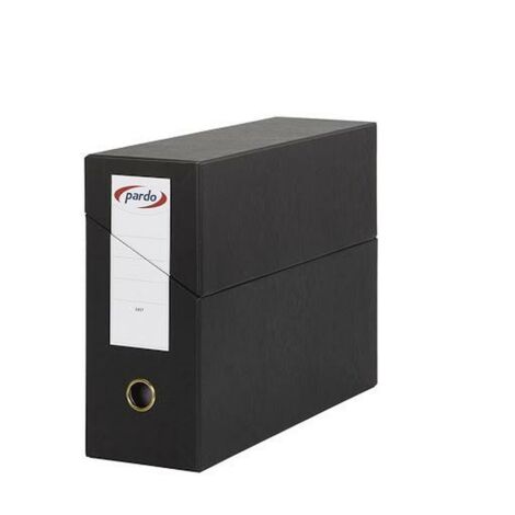 Carpeta proyectos pardo folio lomo 120 mm carton forrado negro con broche