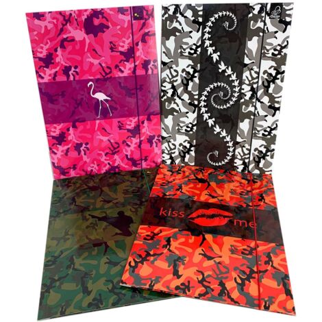 Carpetas EV-CORP A4 con elásticos - Camuflaje, mezcla de estampados