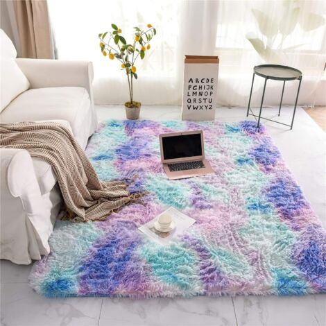 Carpette pourChambre-Tapis Décoratif-de Style Moderne pour Salon Chambre Canapé Natte(Bleu Violet,120 x 160 cm)
