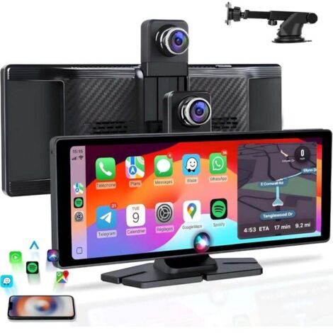 CarPlay Voiture sans Fil 10.26"  - Autoradio Bluetooth Apple Car Play & Android Auto - Dashcam Voiture 4K GPS avec Caméra Recul - Autoradio CarPlay Écran Tactile