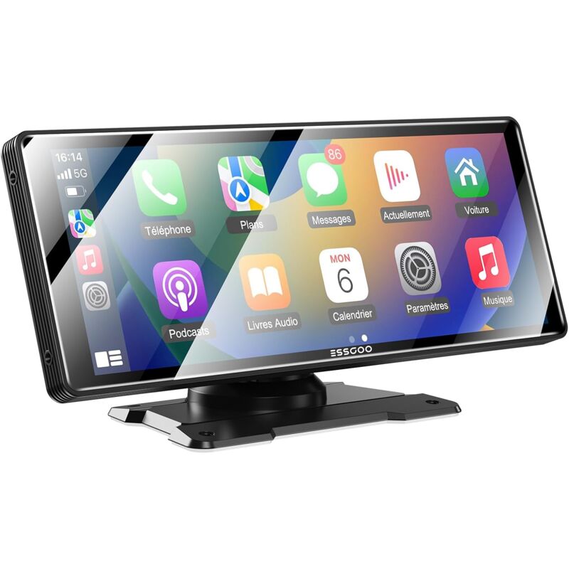 Carplay Voiture, Supporte A-pple Carplay sans Fil et Android Auto, Écran Tactile IPS de 10.26 Pouces avec Capteur de Lumière, Prend en Charge Mirror