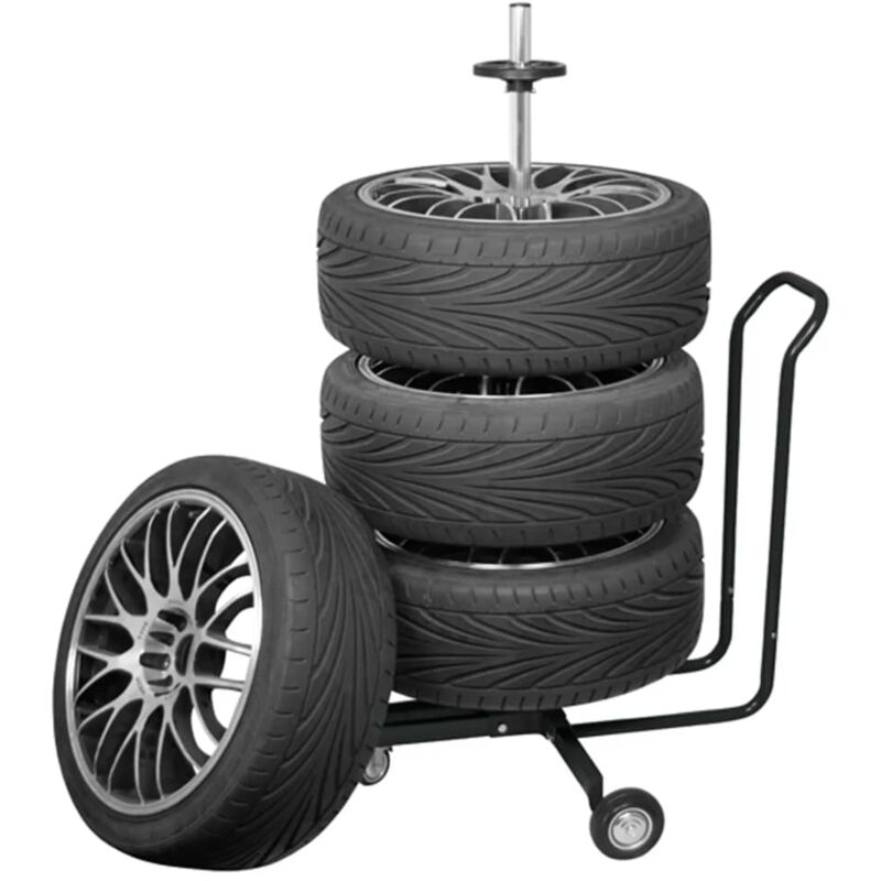 Torana - Carpoint Porte-pneu mobile avec housse Aluminium Noir