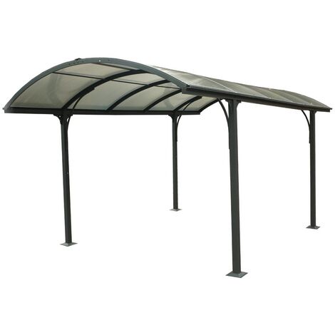 Carport 14.62 m2 gris anthracite - Habrita - car 3048 alrp