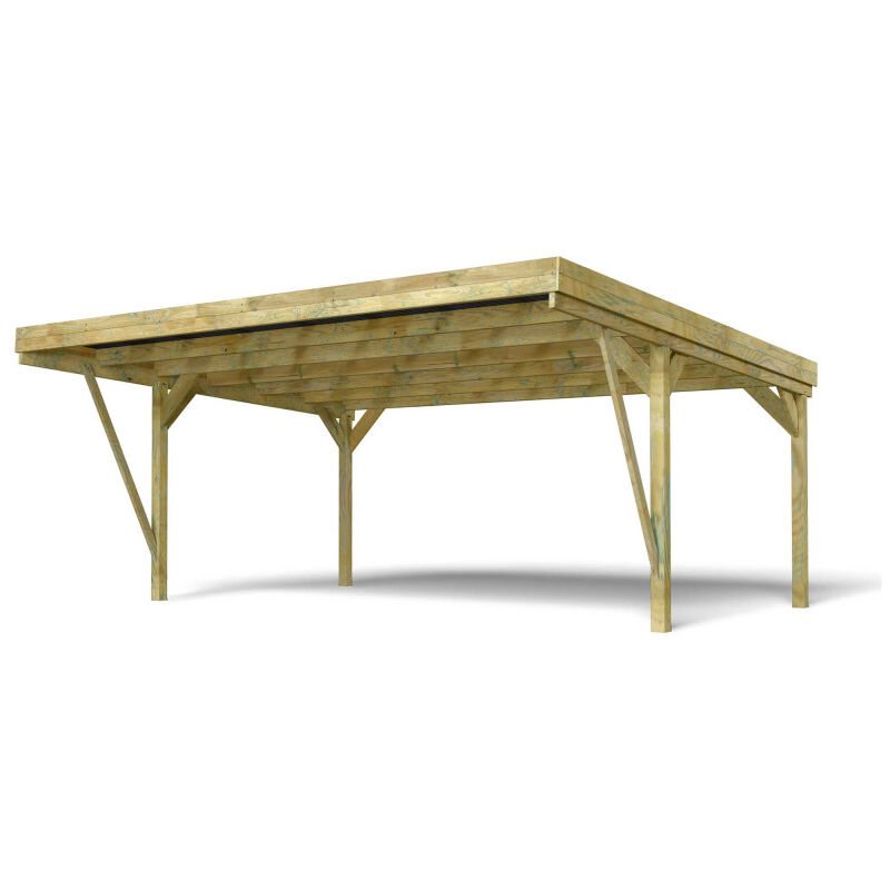 Forest Style - Carport 2 voitures en bois traité 29,2 m² - Victor Design