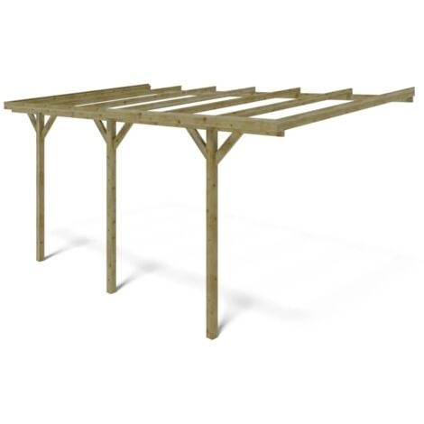 Carport, abri de voiture  3x5,24 m - 15 m2 - adossé