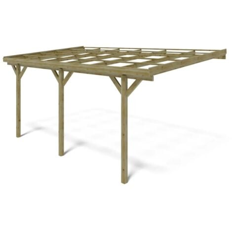 Carport, abri de voiture  3x5,24 m - 15 m2 - adossé