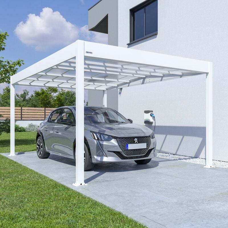 Carport aluminium BLANC Trigano - LIBECCIO - 16 m²
