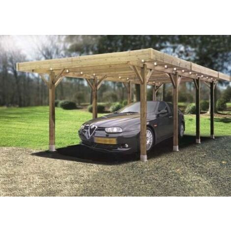 Carport base 5x5 , Ancrage Aucun, Panneaux de toit Métal