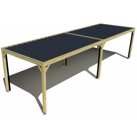 Carport bois • 10m x 3m • indépendante • sens largeur • livraison comprise