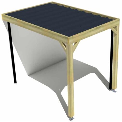 Carport bois • 2m x 3m • adossée • sens profondeur • livraison comprise