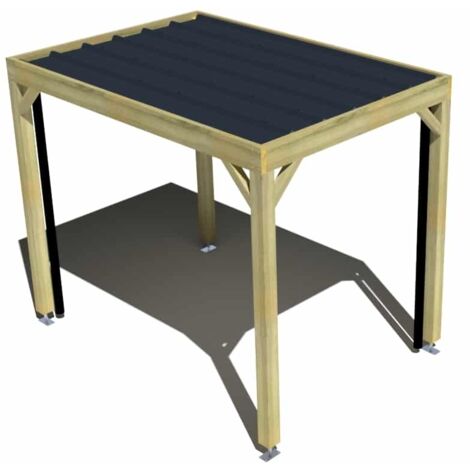 Carport bois • 2m x 3m • indépendante • sens largeur • livraison comprise