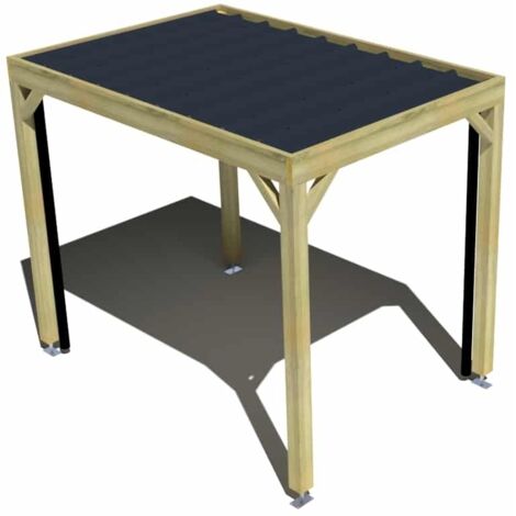 Carport bois • 2m x 3m • indépendante • sens profondeur • livraison comprise
